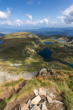 Yaz görünümü böbrek, ikiz, Trefoil, balık ve alt göller, Rila Dağı, yedi Rila göller, Bulgaristan