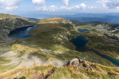 Yaz görünümü böbrek, ikiz, Trefoil, balık ve alt göller, Rila Dağı, yedi Rila göller, Bulgaristan