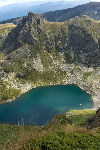 Vista Verano Del Lago Twin Montaña Rila Los Siete Lagos —  Fotos de Stock