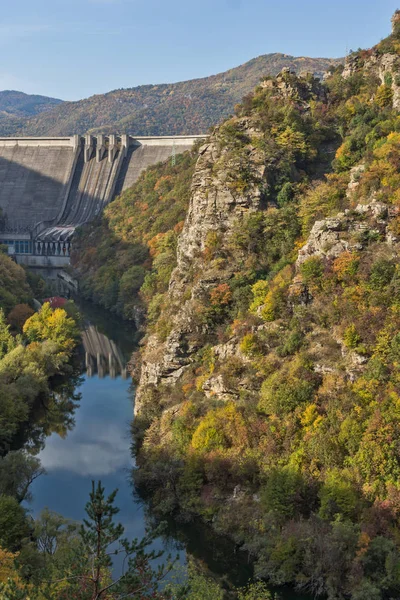 Amazing Autumn Ladscape Vacha Antonivanovtsi Reservoir Rhodope Mountains Plovdiv Region — Stock Photo, Image