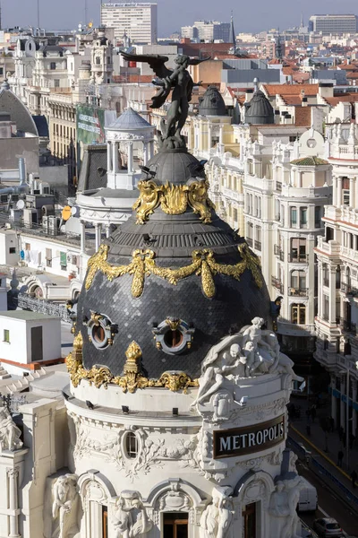 Madrid Španělsko Ledna 2018 Úžasný Panoramatický Výhled Město Madrid Circulo — Stock fotografie