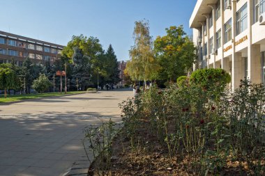 Yukarı Cuma, Bulgaristan - 6 Ekim 2018: Merkezi şehrin Yukarı Cuma, Bulgaristan