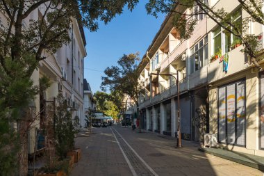 Yukarı Cuma, Bulgaristan - 6 Ekim 2018: Merkezi şehrin Yukarı Cuma, Bulgaristan