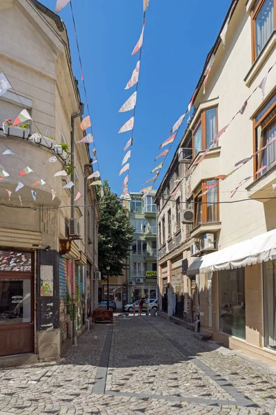 Kapana Plovdiv Bulgaria Julio 2018 Calle Casas Distrito Kapana Ciudad — Foto de Stock