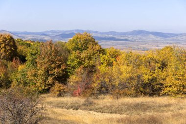 Şaşırtıcı Cherna Gora (Karadağ) dağ sonbahar Panoraması, Pernik bölge, Bulgaristan