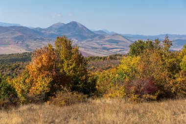 Şaşırtıcı Cherna Gora (Karadağ) dağ sonbahar Panoraması, Pernik bölge, Bulgaristan