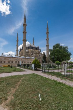Edirne, Türkiye - 26 Mayıs 2018: 1569 ve 1575 Selimiye Camii Edirne şehri, Doğu Trakya, Türkiye'de arasında Mimar Sinan tarafından oluşturulmuş görünümü dışında mimar