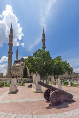 Edirne, Türkiye - 26 Mayıs 2018: 1569 ve 1575 Selimiye Camii Edirne şehri, Doğu Trakya, Türkiye'de arasında Mimar Sinan tarafından oluşturulmuş görünümü dışında mimar