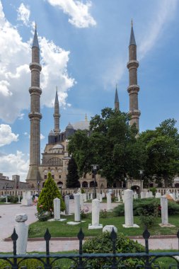 Edirne, Türkiye - 26 Mayıs 2018: 1569 ve 1575 Selimiye Camii Edirne şehri, Doğu Trakya, Türkiye'de arasında Mimar Sinan tarafından oluşturulmuş görünümü dışında mimar