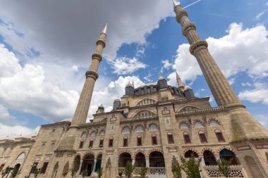 Edirne, Türkiye - 26 Mayıs 2018: 1569 ve 1575 Selimiye Camii Edirne şehri, Doğu Trakya, Türkiye'de arasında Mimar Sinan tarafından oluşturulmuş görünümü dışında mimar