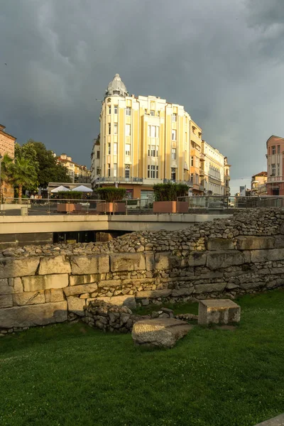 Plovdiv Bulgária Julho 2018 Incrível Vista Pôr Sol Rua Knyaz — Fotografia de Stock