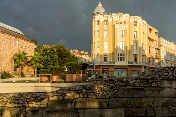 Plovdiv Bulgaria Julio 2018 Increíble Vista Atardecer Calle Knyaz Alexander —  Fotos de Stock