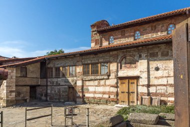 Nessebar, Bulgaristan - 12 Ağustos 2018: Kalıntıları, antik Kilisesi, Saint Stephen Nessebar kasaba, Burgaz bölge, Bulgaristan