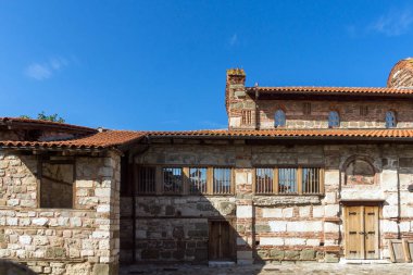 Nessebar, Bulgaristan - 12 Ağustos 2018: Kalıntıları, antik Kilisesi, Saint Stephen Nessebar kasaba, Burgaz bölge, Bulgaristan