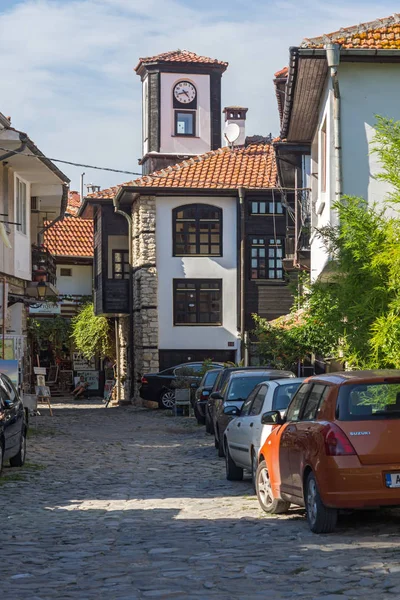 Nessebar Bulgaristan Ağustos 2018 Tipik Sokak Evler Eski Kasaba Nessebar — Stok fotoğraf