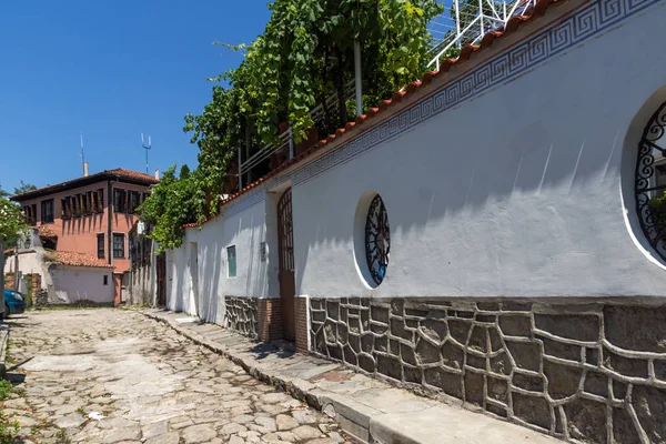 Plovdiv Bulgária Julho 2018 Rua Típica Casas Período Renascimento Búlgaro — Fotografia de Stock