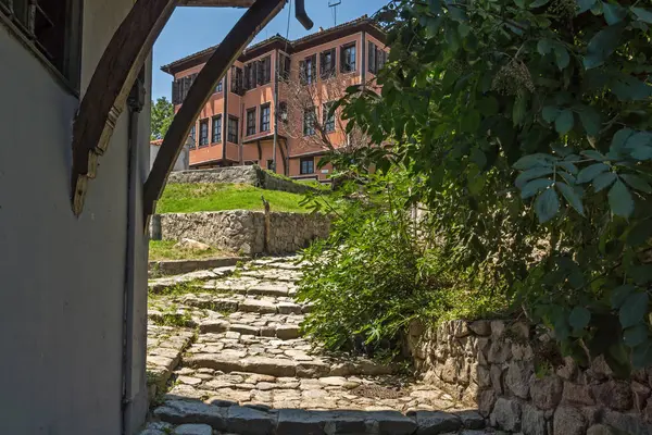 Plovdiv Bulgaria July 2018 Typical Street Houses Period Bulgarian Revival — стоковое фото