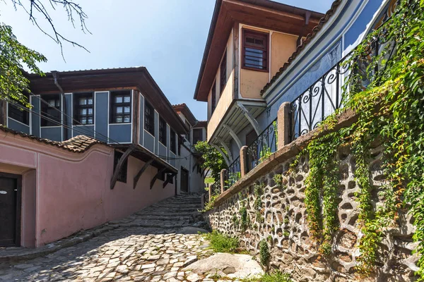 Plovdiv Bulgaria July 2018 Typical Street Houses Period Bulgarian Revival — Stock Photo, Image