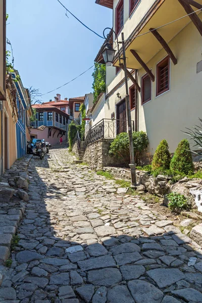 Plovdiv Bulgaria Julio 2018 Calle Típica Casas Del Período Renacimiento — Foto de Stock