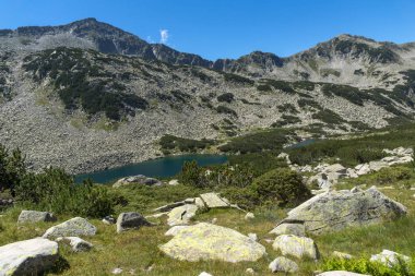 Dalgoto (uzun) Gölü, Pirin Dağı, Bulgaristan ile panoramik manzara