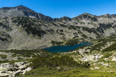 Dalgoto (uzun) Gölü, Pirin Dağı, Bulgaristan ile panoramik manzara