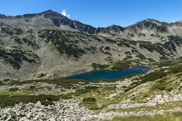 Panoramiczny Pejzaż Jeziorem Dalgoto Long Góry Pirin Bułgaria — Zdjęcie stockowe