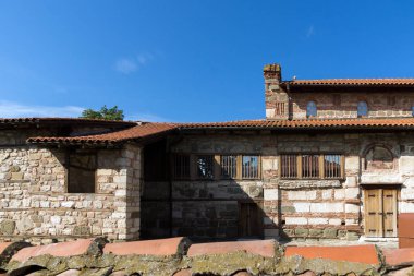 Nessebar, Bulgaristan - 12 Ağustos 2018: Kalıntıları, antik Kilisesi, Saint Stephen Nessebar kasaba, Burgaz bölge, Bulgaristan