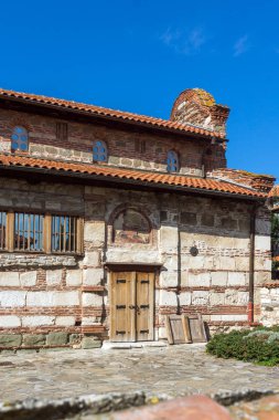Nessebar, Bulgaristan - 12 Ağustos 2018: Kalıntıları, antik Kilisesi, Saint Stephen Nessebar kasaba, Burgaz bölge, Bulgaristan