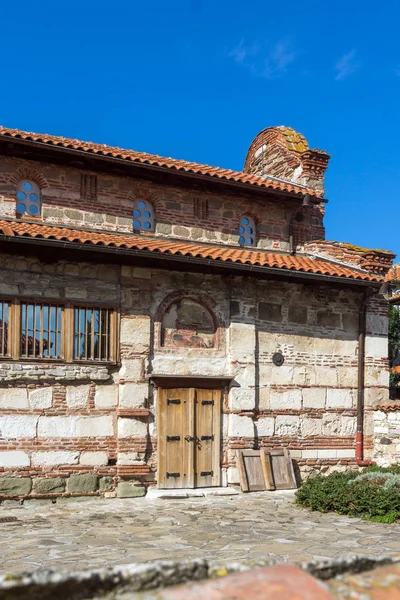 Nessebar, Bulgaristan - 12 Ağustos 2018: Kalıntıları, antik Kilisesi, Saint Stephen Nessebar kasaba, Burgaz bölge, Bulgaristan