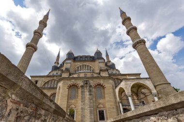 Edirne, Türkiye - 26 Mayıs 2018: 1569 ve 1575 Selimiye Camii Edirne şehri, Doğu Trakya, Türkiye'de arasında Mimar Sinan tarafından oluşturulmuş görünümü dışında mimar
