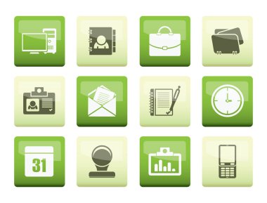 Web uygulamaları, iş ve ofis simgeleri, renk arka plan - vektör Icon set üzerinden evrensel simgeleri