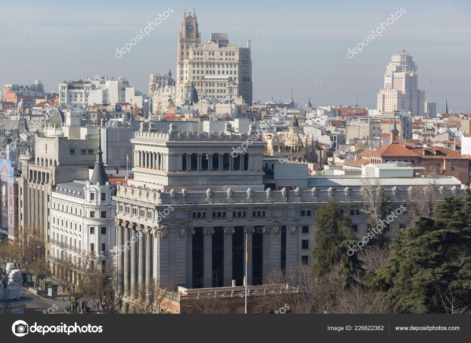 Madrid Spain January 2018 View Terrace Cybele Palace Palacio