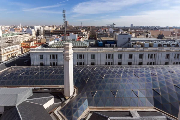 Madrid Spain Январь 2018 Вид Террасы Дворца Cybele Palacio Cibeles — стоковое фото