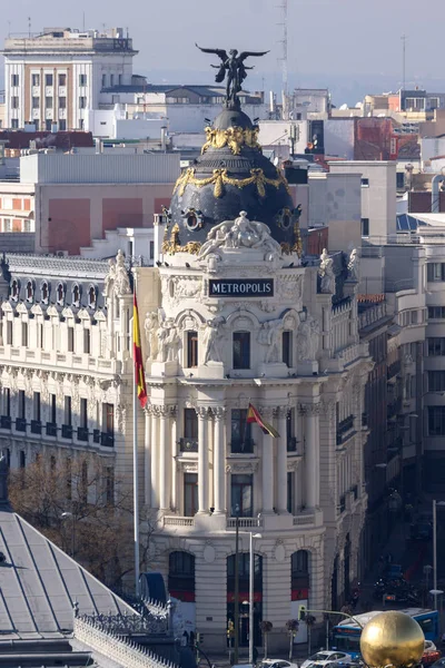 Madrid Španělsko Ledna 2018 Pohled Terasy Cybele Palác Palacio Cibeles — Stock fotografie