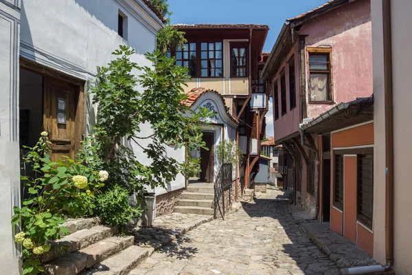 Plovdiv Bulgaria Julio 2018 Calle Casas Del Período Renacimiento Búlgaro — Foto de Stock