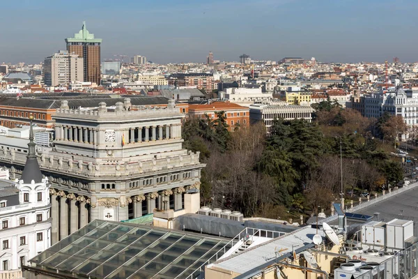 Madrid, İspanya - 24 Ocak 2018: Muhteşem panoramik çatı Circulo de Bellas Artes, İspanya'nın Madrid şehir