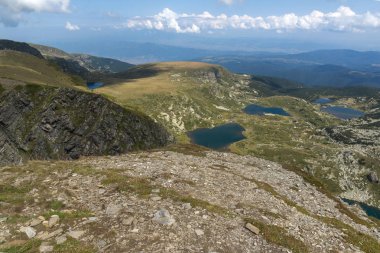 Yaz görünümü böbrek, ikiz, Trefoil, balık ve alt göller, Rila Dağı, yedi Rila göller, Bulgaristan