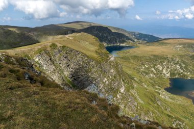 Yaz görünümü Twin Lakes, Rila Dağı, yedi Rila göller, Bulgaristan ve böbrek