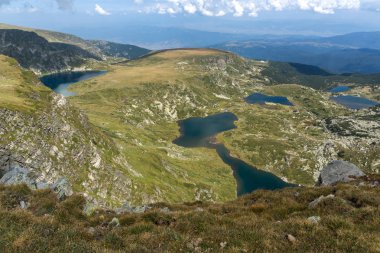 Yaz görünümü böbrek, ikiz, Trefoil, balık ve alt göller, Rila Dağı, yedi Rila göller, Bulgaristan