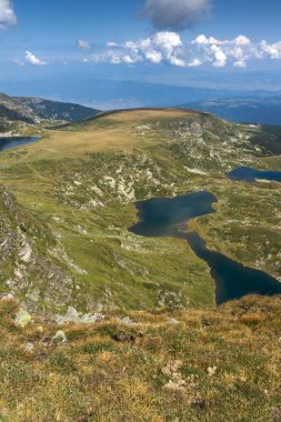 Yaz görünümü böbrek, ikiz, Trefoil, balık ve alt göller, Rila Dağı, yedi Rila göller, Bulgaristan