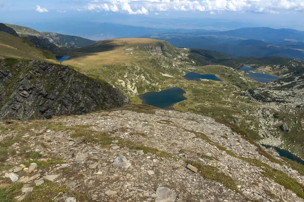 Vista Verão Rim Gêmeo Trevo Peixe Lagos Inferiores Montanha Rila — Fotografia de Stock