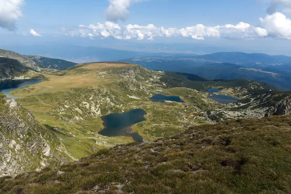 Summer view of The Kidney, The Twin, The Trefoil, The Fish and The Lower Lakes, Rila Mountain, The Seven Rila Lakes, Bulgaria