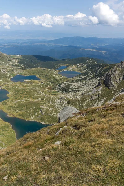 Summer view of The Twin, The Trefoil The Fish and The Lower Lakes, Rila Mountain, The Seven Rila Lakes, Bulgaria