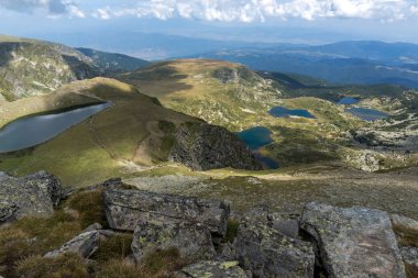 Yaz görünümü böbrek, ikiz, Trefoil, balık ve alt göller, Rila Dağı, yedi Rila göller, Bulgaristan