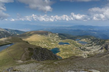 Yaz görünümü böbrek, ikiz, Trefoil, balık ve alt göller, Rila Dağı, yedi Rila göller, Bulgaristan