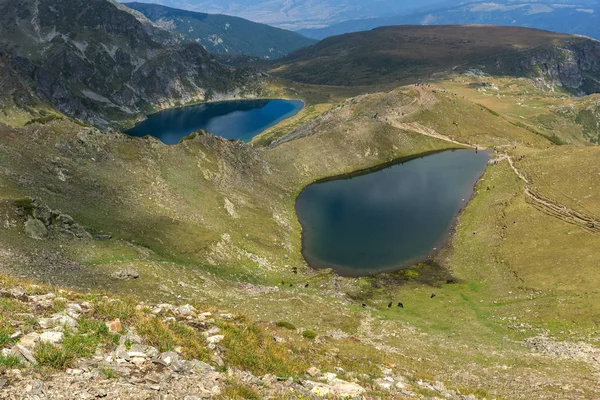 Nyári Látkép Szem Könny Tavak Rila Hegység Hét Rila Tavak — Stock Fotó