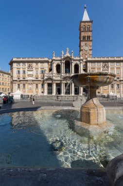 Rome, İtalya - 22 Haziran 2017: Bina Basilica Papale di Santa Maria Maggiore Roma, İtalya
