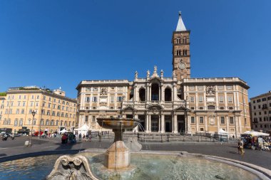 Rome, İtalya - 22 Haziran 2017: Bina Basilica Papale di Santa Maria Maggiore Roma, İtalya