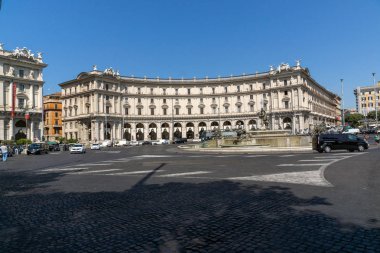 Rome, İtalya - 22 Haziran 2017: piazza görünümünü şaşırtıcı della Repubblica, Roma, İtalya
