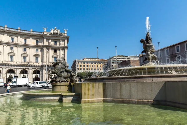 Rzym Włochy Czerwca 2017 Niesamowite Widok Piazza Della Repubblica Rzym — Zdjęcie stockowe